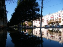 пр. Мира, Комсомольск-на-Амуре во время наводнения, сентябрь 2013