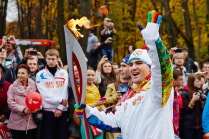 Relay of Olympic flame in the Krasnogorsk