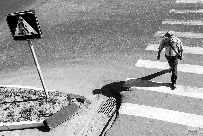 On zebra crossing