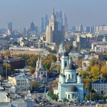 Вид на Москву с высоты птичьего полета