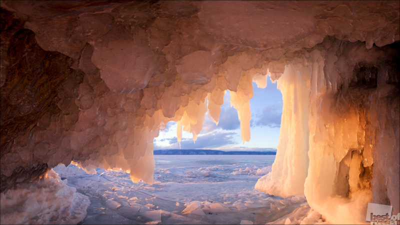 Ice cave, lake Baikal, Russia