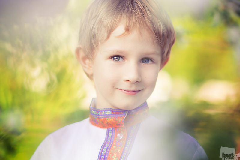 The boy in Russian national costume