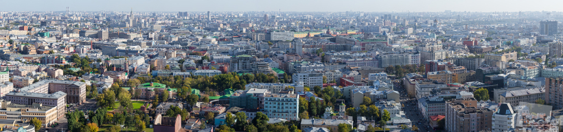 Панорамный вид на Москву.