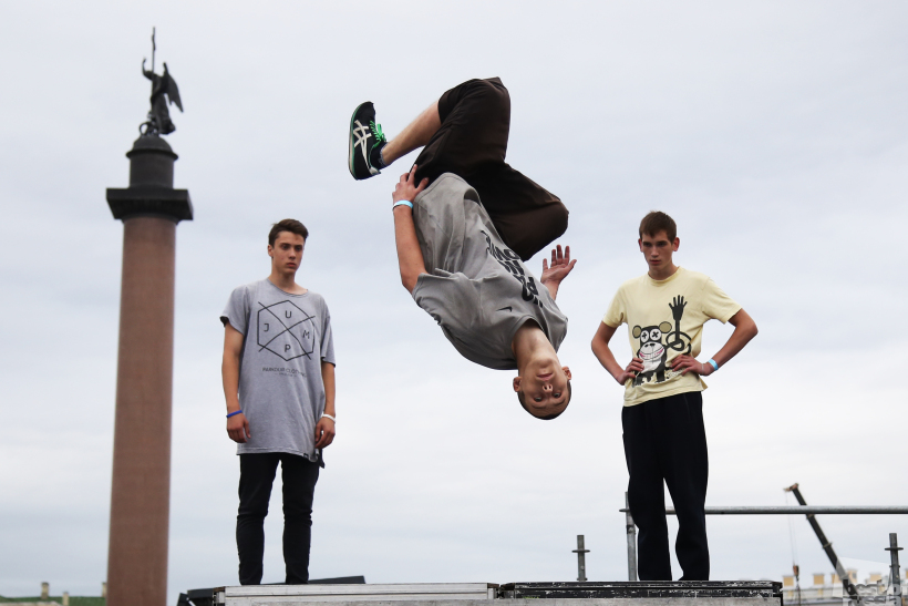 Parkour on Palace Square