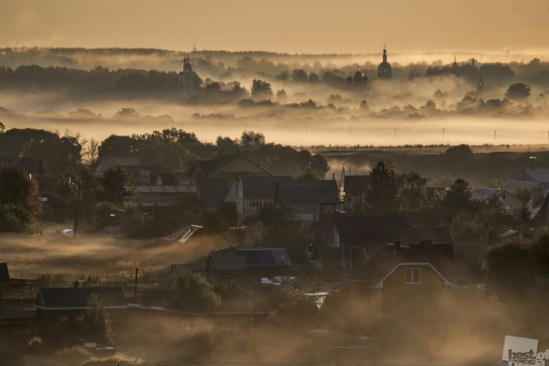 Туманный рассвет в Боровске