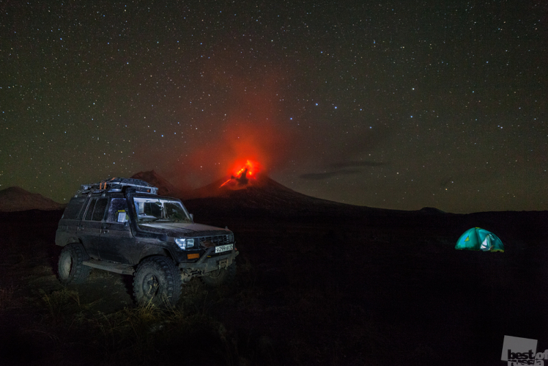 Ночь   у Ключевского вулкана