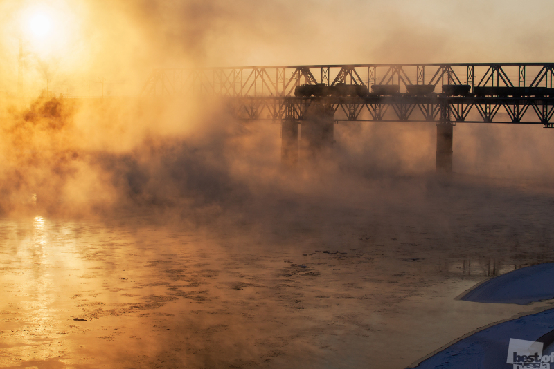 Морозное утро на реке Волхов