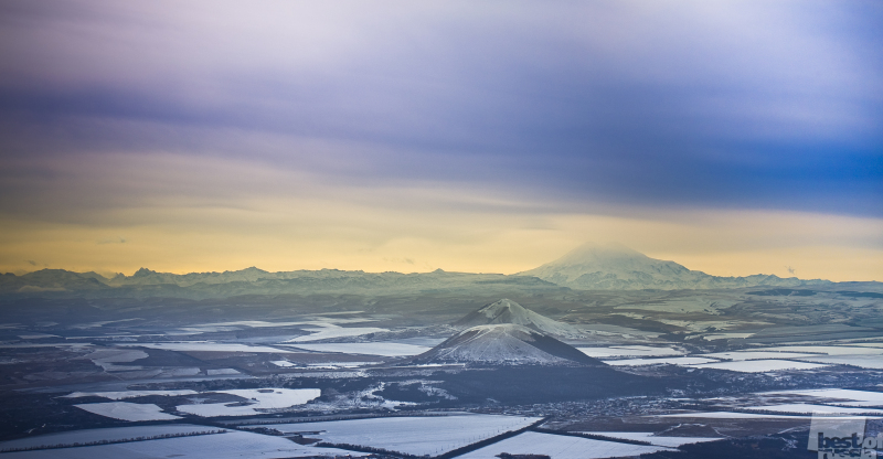 Вид на Эльбрус с горы Машук
