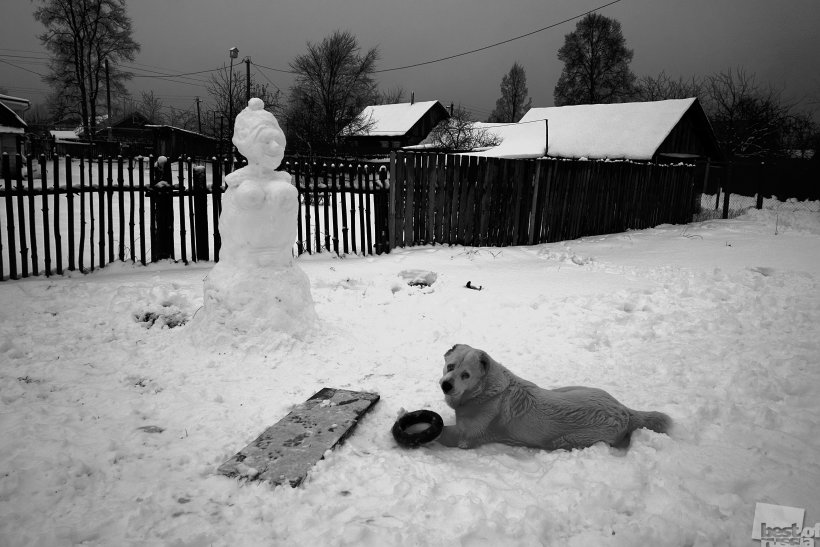 слепили бабу на морозе