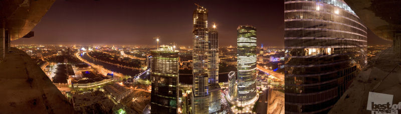 Панорама Москвы с офисного комплекса «Федерация»